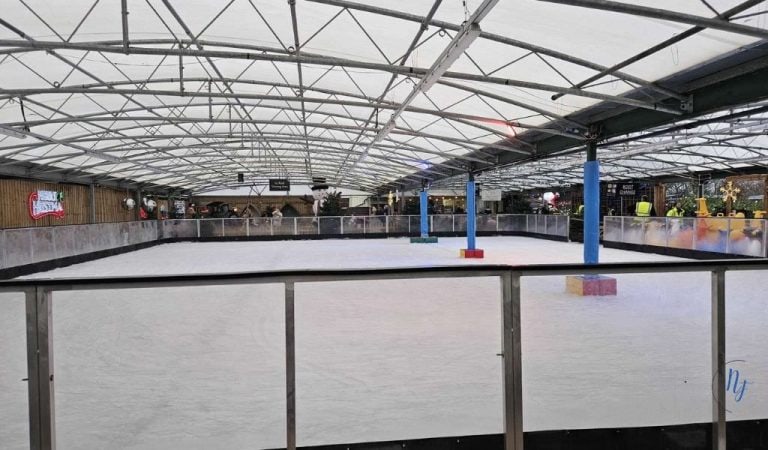 Empty ice skating rink at Whilton Locks in Daventry, Northamptonshire. By Northants Families