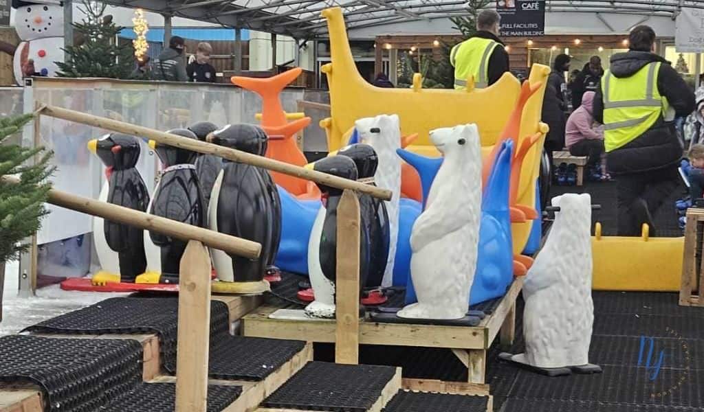 Ice skating aids at Whilton Locks in Daventry, Northamptonshire. By Northants Families