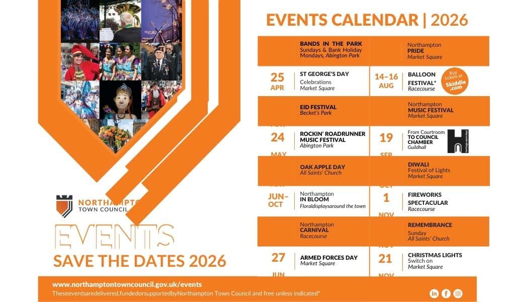Northampton town events calendar