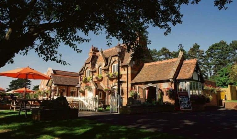 Brampton Halt country pub on a sunny day, Chapel Brampton Northamptonshire