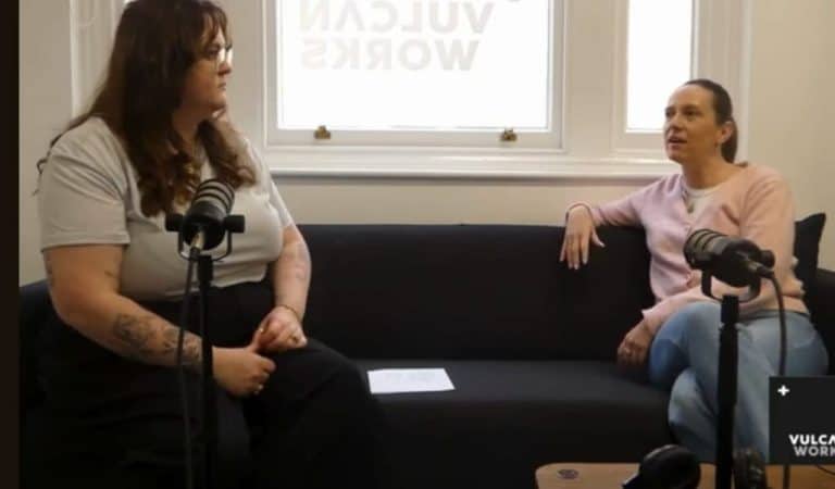 Two ladies sitting on sofa chatting about Northants Families