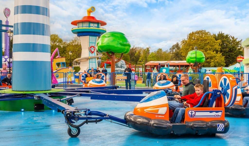 Families riding Zuma's Hovercraft Adventure at World of PAW Patrol Chessington