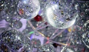 Silver disco balls